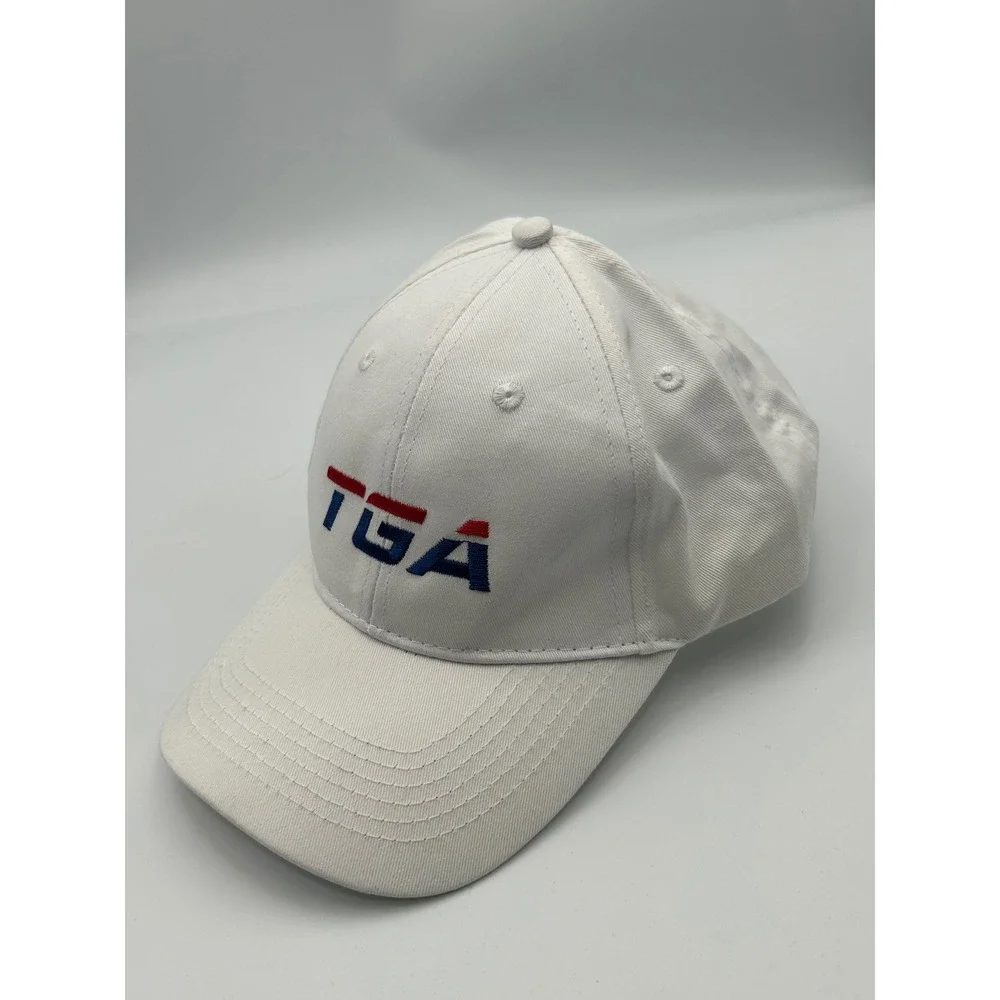 Port & Company Youth TGA Logo Baseball Cap‎ White Adjustable Hat